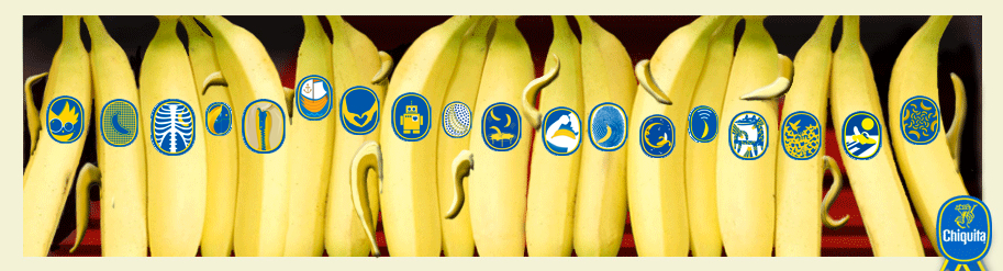 Apparently, Chiquita Banana had a contest for new sticker designs. 