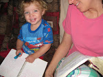 Corey doing morning devotions with mommy