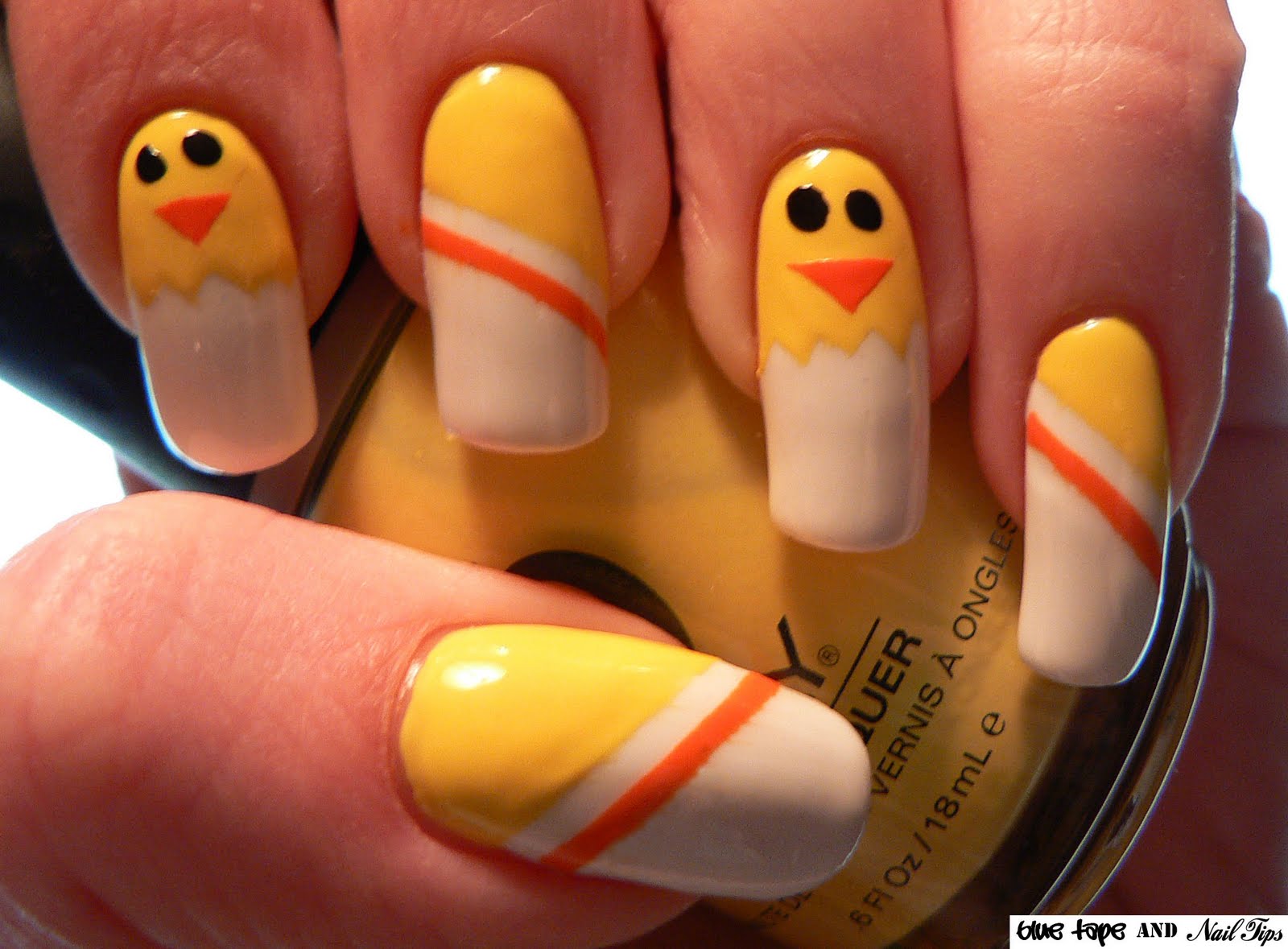 Blue Tape and Nail Tips Easter Inspired Nails