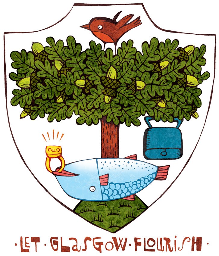 Coat of Arms of Glasgow, Lanarkshire, Scotland (Symbolism Explained in