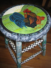 My childhood stool for the dinner table.  My dad had to shorted the legs as I grew.