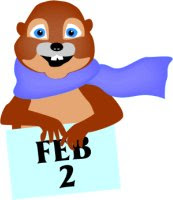 Ground Hog Day Woodchuck with February 2 Calendar Page