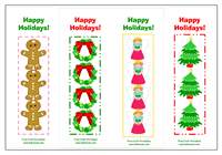 Christmas bookmarks cutting page