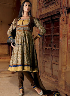 anarkali pajama designs dress kurta kameez dresses daar churi indian latest she9 salwar brown elegant styles 2009 churidar