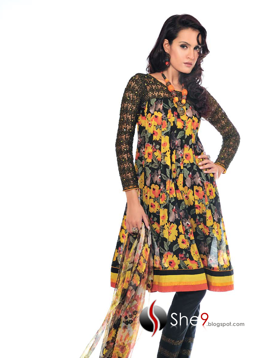 gul ahmed frock design