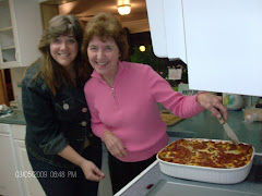 Pam and mom Marilyn and the FABULOUS veggie lasaagna