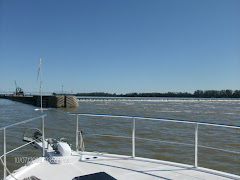 Wickets up on lock and dam #52 on the Ohio River