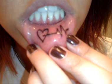 Girl Lip Tattoos