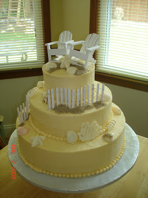 A beachthemed Wedding Cake perfect for an oceanfront wedding
