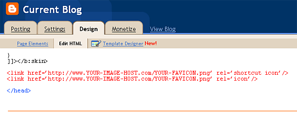How to add a custom favicon in Blogger