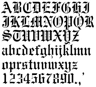engravers old english large tattoo font design