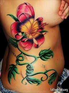 girls tattoos flowers chest womens