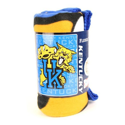 University Kentucky Wildcats fleece blanket.
