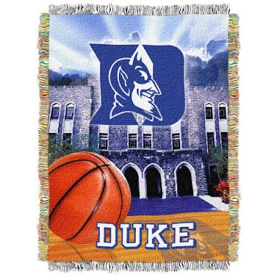 Duke basketball tapestry blanket with Cameron Indoor Stadium.