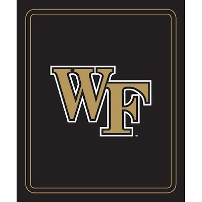 WF Demon Deacons black fleece blanket.