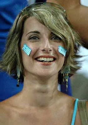 Greek female football fans