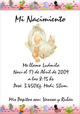 tarjeta nacimiento