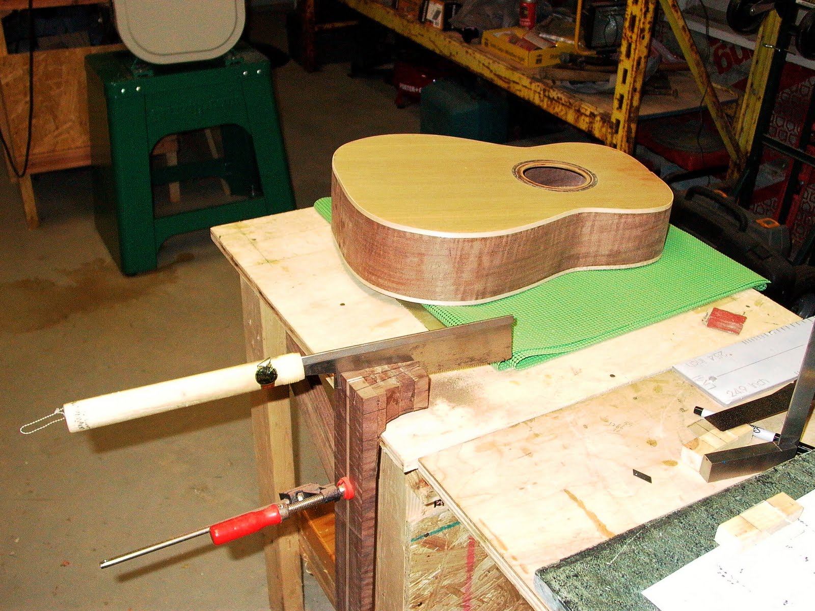 ThreeQuartersLeft Dovetail neck to body joint on an acoustic guitar