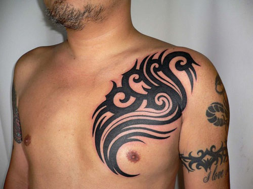 horseshoe tattoos for men. Tribal Chest Tattoos for Men.