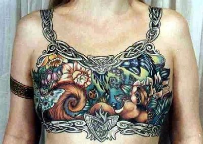 Girls Breast on Chest Tattoos  Female Chest Tattoos