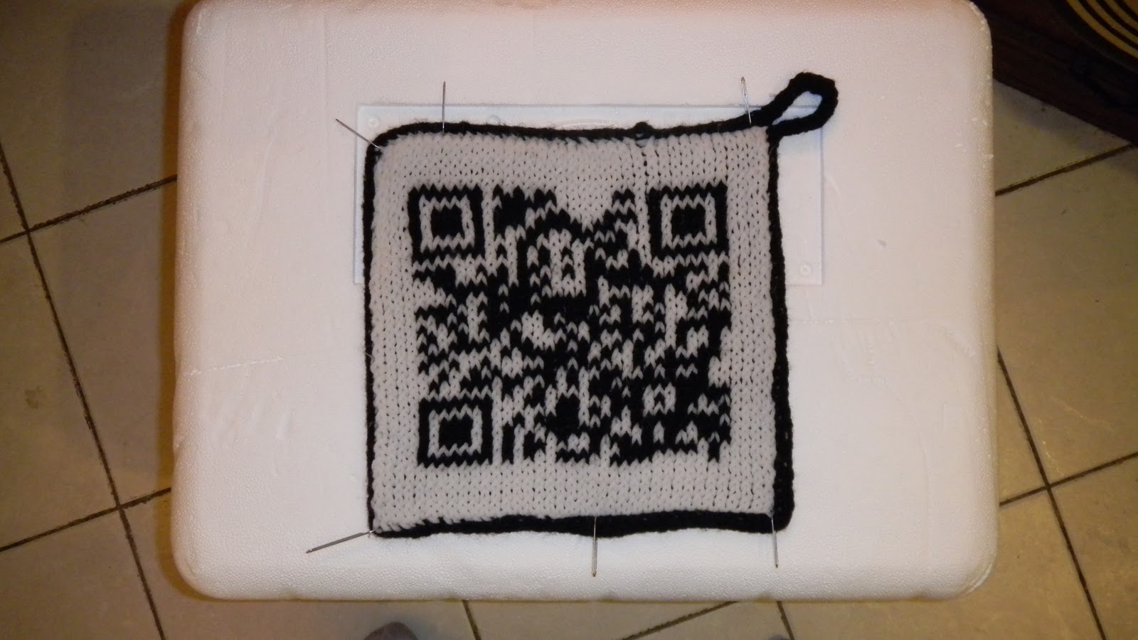 Garden of Forking Paths QR Code Double Knit Potholder