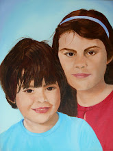 Mijn kleinkinderen Sophie en Beau (Olie acryl)