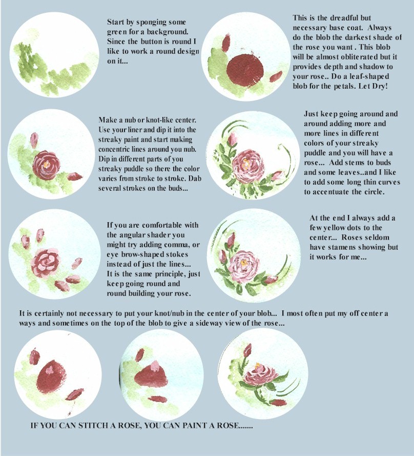 olderrose Button Painting Tutorial