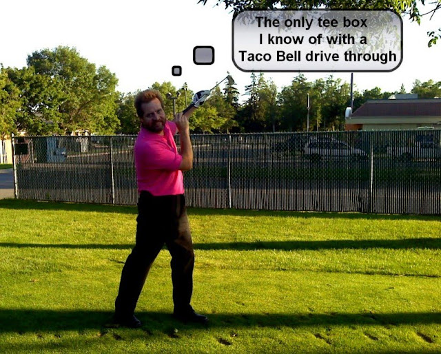 taco bell golf drive through tee box