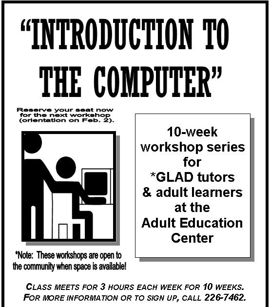 grenada league for adult development glad reserve your seat for computer class flyer