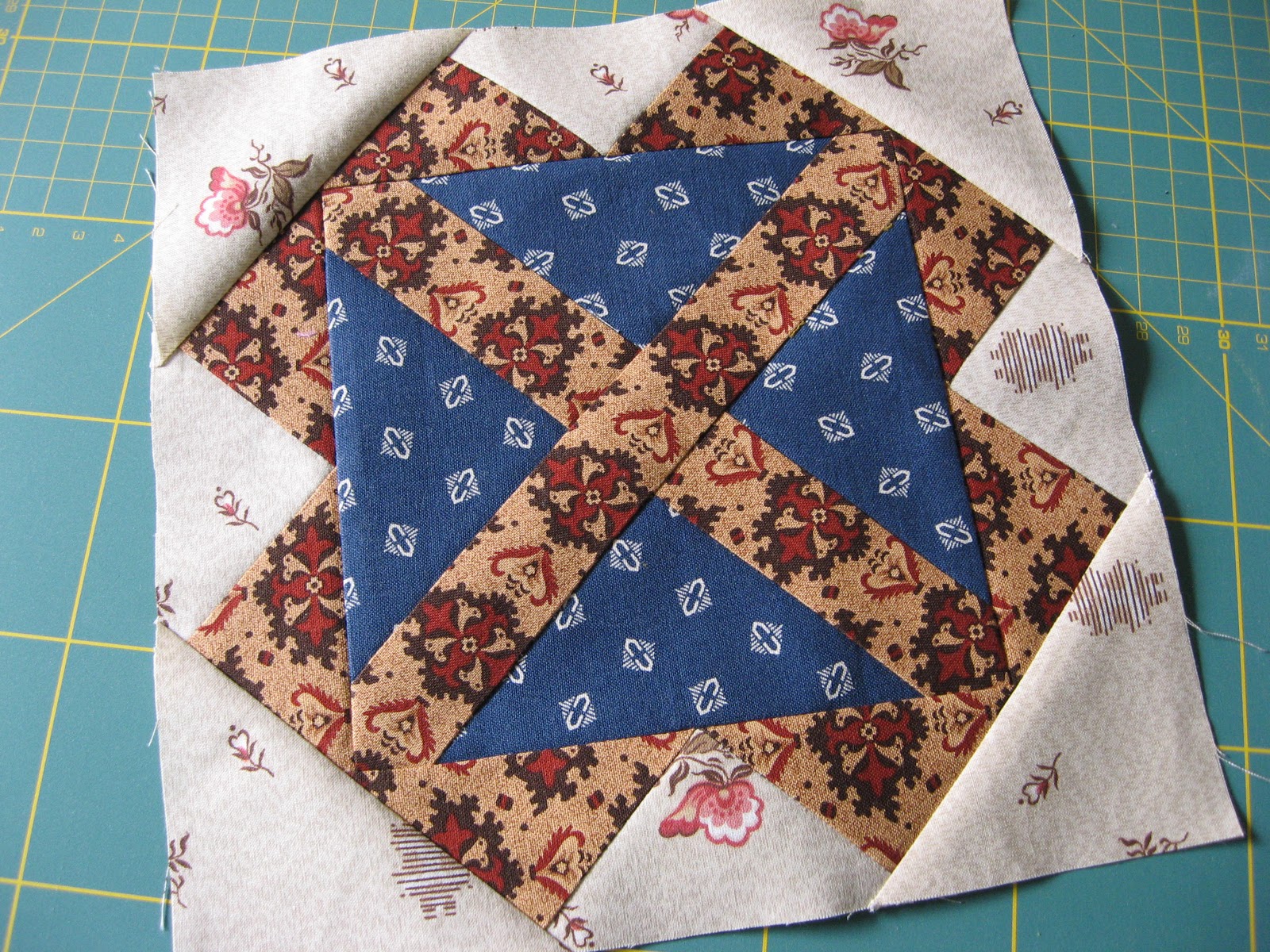 The Sanguine Stitcher Civil War Quilt Blocks 4/52 Texas Tears