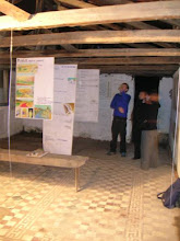 Utställning av projektarbeten i den av studenterna renoverade sammlingslokalen