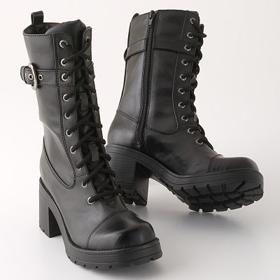 combat heel boots
