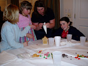 Decorating gingerbread houses