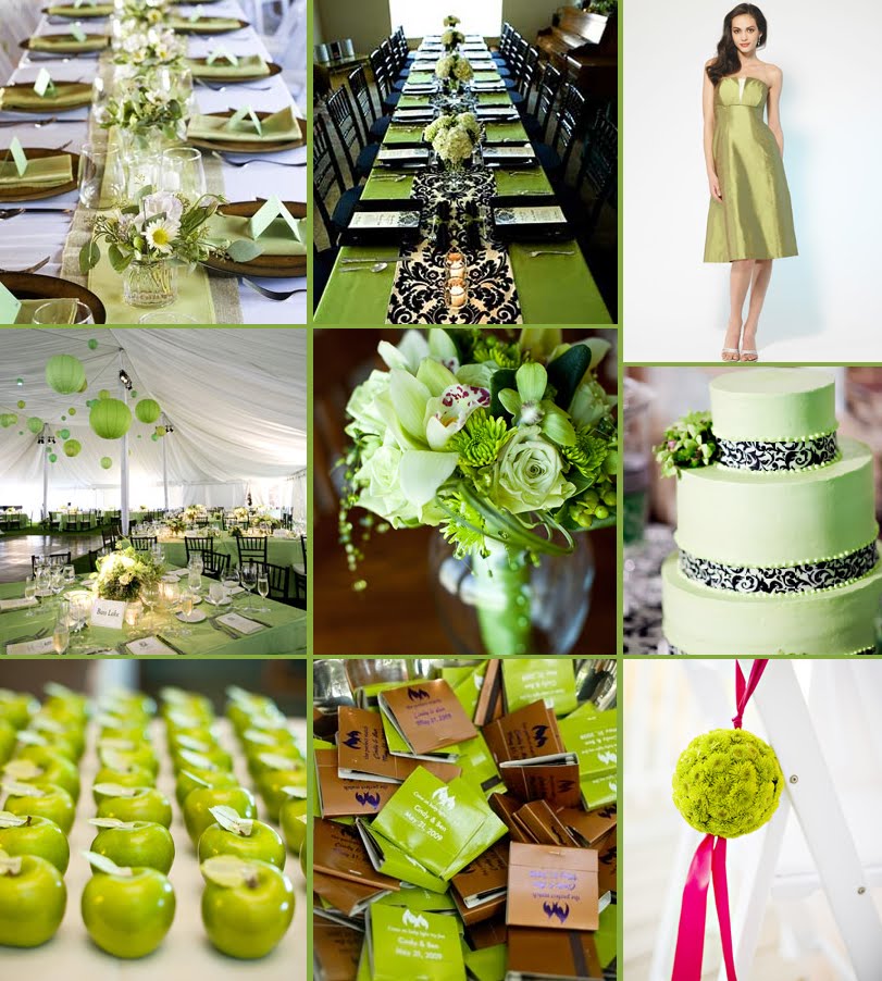 The colors of this wedding are my dream Black White Damask and Green 