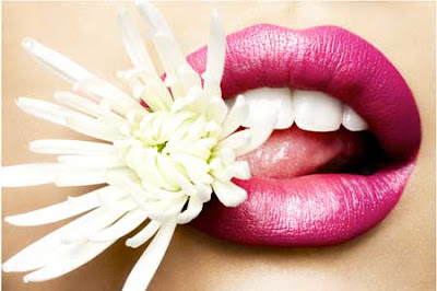 Beautiful Lips with Flower