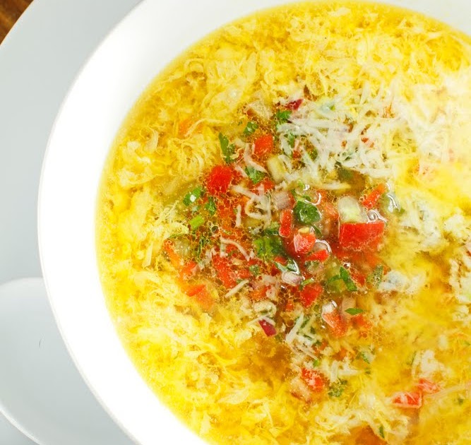 The Chubby Vegetarian Saffron Egg Drop Soup