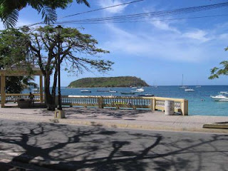 The embarcadero in Esperanza on Vieques, with Quetzal anchored in the distance The embarcadero in Esperanza on Vieques, with Quetzal anchored in the distance