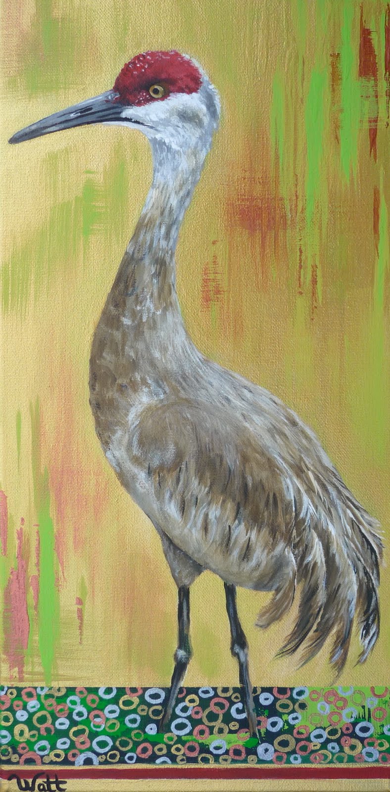 Tammy Watt Daily Paintings Sandhill Crane on the 12th Fairway