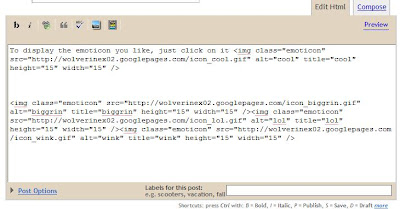How to put emoticon to Blog