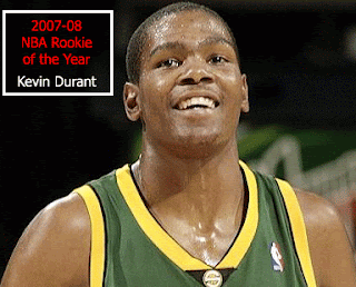 kevin durant nba 2008 rookie of the year