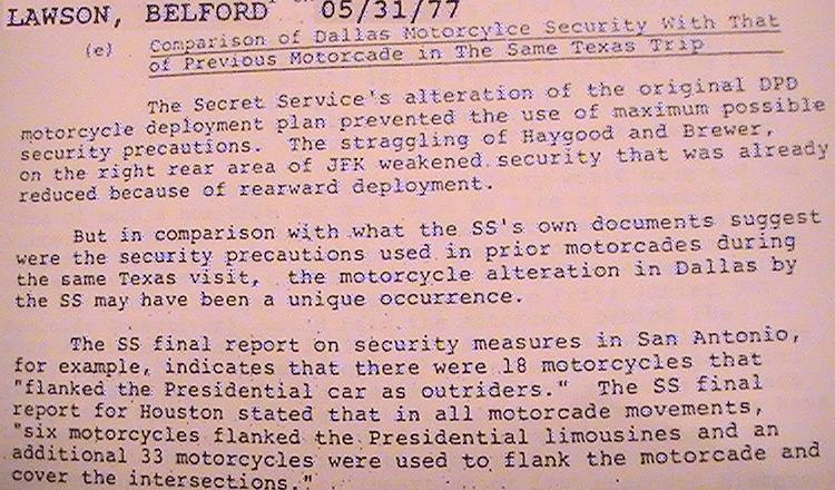 The HSCA's Belford (no-relation-to-Winston?) Lawson tells the truth; draft of HSCA Report
