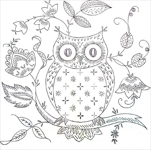 Owl Embroidery Pattern Free Owl Embroidery Pattern Free