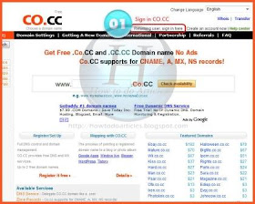 Register and setup domain Free co.cc for Blogger