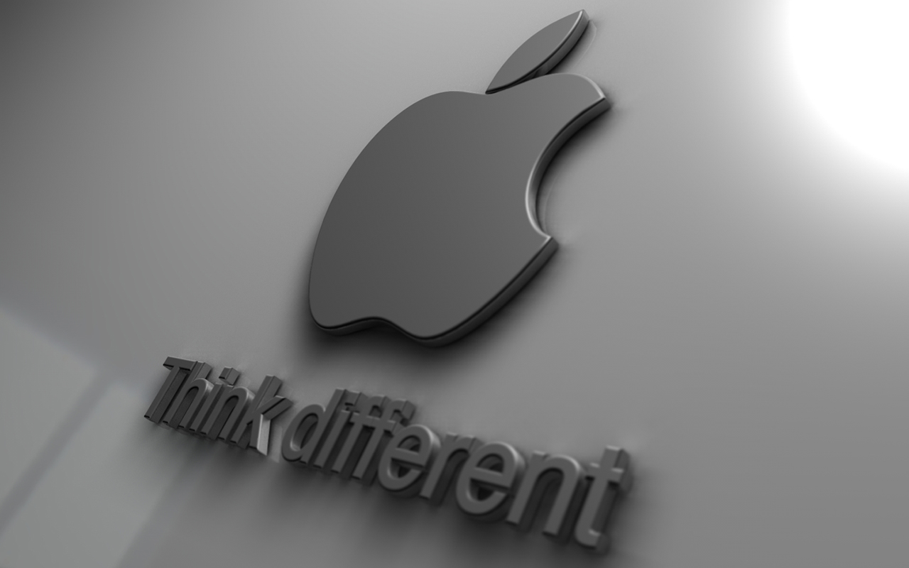 embedded apple logo side view