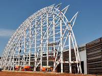 Steel's flexibility and strength make the Hall of the People unique design possible