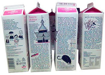 milk cartons with mystery story