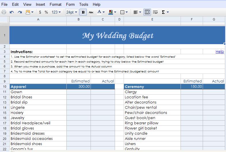 Fabulously Ever After Weddings Events Google Docs Wedding Planning Templates