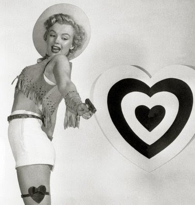 vintage pin up valentine. Marylin Monroe as a Valentine Cowgirl Pin-up! Watch out Boyz.