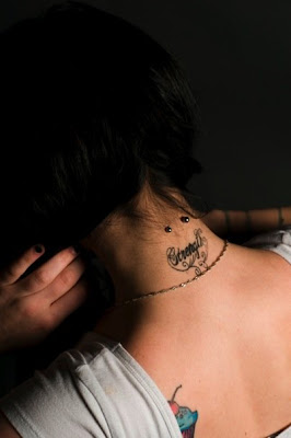 back neck tattoo for girls