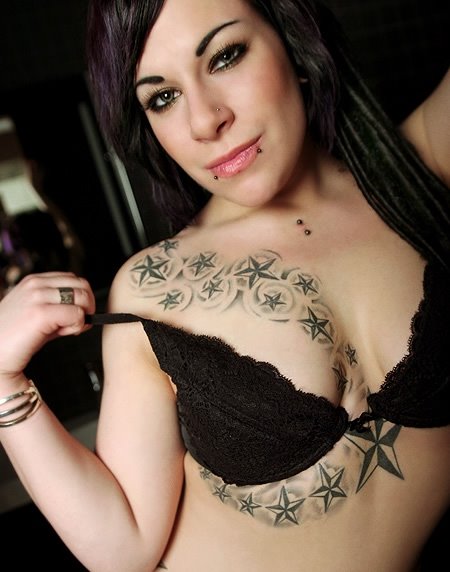 Breast star tattoo picture